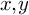 x comma y