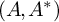 left parenthesis upper A comma upper A Superscript asterisk Baseline right parenthesis