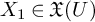 upper X 1 element of German upper X left parenthesis upper U right parenthesis