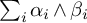 sigma summation Underscript i Endscripts alpha Subscript i and beta Subscript i
