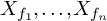 upper X Subscript f 1 Baseline comma midline horizontal ellipsis comma upper X Subscript f Sub Subscript n Subscript Baseline