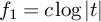 f 1 equals c log StartAbsoluteValue t EndAbsoluteValue