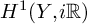 upper H Superscript 1 Baseline left parenthesis upper Y comma i double struck upper R right parenthesis