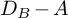 upper D Subscript upper B Baseline minus upper A