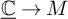 ModifyingBelow double struck upper C With ̲ right arrow upper M