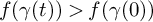 f left parenthesis gamma left parenthesis t right parenthesis right parenthesis greater than f left parenthesis gamma left parenthesis 0 right parenthesis right parenthesis