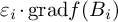 epsilon Subscript i Baseline dot g r a d f left parenthesis upper B Subscript i Baseline right parenthesis