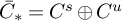 ModifyingAbove bar With bar upper C asterisk equals upper C Superscript s Baseline circled plus upper C Superscript u
