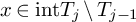 x element of i n t upper T Subscript j divided by upper T Subscript j minus 1
