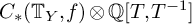 upper C Subscript asterisk Baseline left parenthesis upper T Subscript upper Y Baseline comma f right parenthesis circled times double struck upper Q upper T comma upper T Superscript negative 1