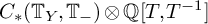 upper C Subscript asterisk Baseline left parenthesis upper T Subscript upper Y Baseline comma upper T Subscript minus Baseline right parenthesis circled times double struck upper Q upper T comma upper T Superscript negative 1