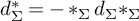 d Subscript upper Sigma Superscript asterisk Baseline equals minus asterisk Subscript upper Sigma Baseline d Subscript upper Sigma asterisk Subscript upper Sigma Baseline