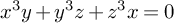 x cubed y plus y cubed z plus z cubed x equals 0