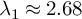 lamda 1 almost equals 2.68