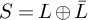 upper S equals upper L circled plus upper L overbar