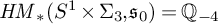 upper H upper M Subscript asterisk Baseline left parenthesis upper S Superscript 1 Baseline times upper Sigma 3 comma s 0 right parenthesis equals upper Q Subscript negative 4