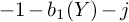 negative 1 minus b 1 left parenthesis upper Y right parenthesis minus j