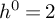 h Superscript 0 Baseline equals 2