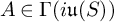 upper A element of upper Gamma left parenthesis i German u left parenthesis upper S right parenthesis right parenthesis