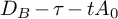 upper D Subscript upper B Baseline minus tau minus t upper A 0