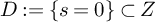 upper D colon equals left brace s equals 0 right brace subset of upper Z