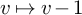 v right arrow from bar v minus 1