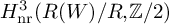 upper H Subscript n r Superscript 3 Baseline left parenthesis upper R left parenthesis upper W right parenthesis divided by upper R comma double struck upper Z divided by 2 right parenthesis