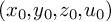 left parenthesis x 0 comma y 0 comma z 0 comma u 0 right parenthesis