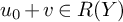 u 0 plus v element of upper R left parenthesis upper Y right parenthesis