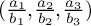 left parenthesis StartFraction a 1 Over b 1 EndFraction comma StartFraction a 2 Over b 2 EndFraction comma StartFraction a 3 Over b 3 EndFraction right parenthesis