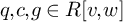 q comma c comma g element of upper R v comma w