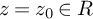z equals z 0 element of upper R