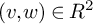 left parenthesis v comma w right parenthesis element of upper R squared