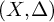 left parenthesis upper X comma upper Delta right parenthesis