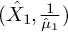 left parenthesis ModifyingAbove upper X 1 With caret comma StartFraction 1 Over ModifyingAbove mu 1 With caret EndFraction right parenthesis