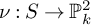 nu colon upper S right arrow upper P Subscript k Superscript 2