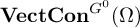 upper V e c t upper C o n Superscript upper G Super Superscript 0 Baseline left parenthesis upper Omega right parenthesis