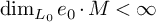 backslash dimension Subscript upper L 0 Baseline e 0 dot upper M less than infinity