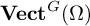 upper V e c t Superscript upper G Baseline left parenthesis upper Omega right parenthesis