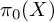 pi 0 left parenthesis upper X right parenthesis