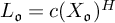 upper L Subscript German o Baseline equals c left parenthesis upper X Subscript German o Baseline right parenthesis Superscript upper H