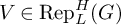 upper V element of backslash operatorname upper R e p Subscript upper L Superscript upper H Baseline left parenthesis upper G right parenthesis