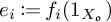 e sub i is defined as f sub i open parenthesis one X sub o close parenthesis.