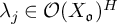 lamda Subscript j Baseline element of script upper O left parenthesis upper X Subscript German o Baseline right parenthesis Superscript upper H