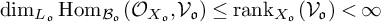 backslash dimension Subscript upper L Sub Subscript German o Baseline backslash operatorname hom Subscript script upper B Sub Subscript German o Baseline left parenthesis upper O Subscript upper X Sub Subscript German o Subscript Baseline comma script upper V Subscript German o Baseline right parenthesis less than or equals backslash text r a n k Subscript upper X Sub Subscript German o Baseline left parenthesis script upper V Subscript German o Baseline right parenthesis less than infinity