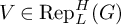 upper V element of backslash operatorname upper R e p Subscript upper L Superscript upper H Baseline left parenthesis upper G right parenthesis