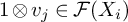 1 circled times v Subscript j element of script upper F left parenthesis upper X Subscript i Baseline right parenthesis