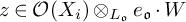 z element of script upper O left parenthesis upper X Subscript i Baseline right parenthesis circled times Subscript upper L Sub Subscript German o Baseline e Subscript German o Baseline dot upper W