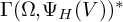 upper Gamma left parenthesis upper Omega comma upper Psi Subscript upper H Baseline left parenthesis upper V right parenthesis right parenthesis Superscript asterisk