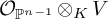 upper O Subscript double struck upper P Sub Superscript n minus 1 Baseline circled times Subscript upper K Baseline upper V